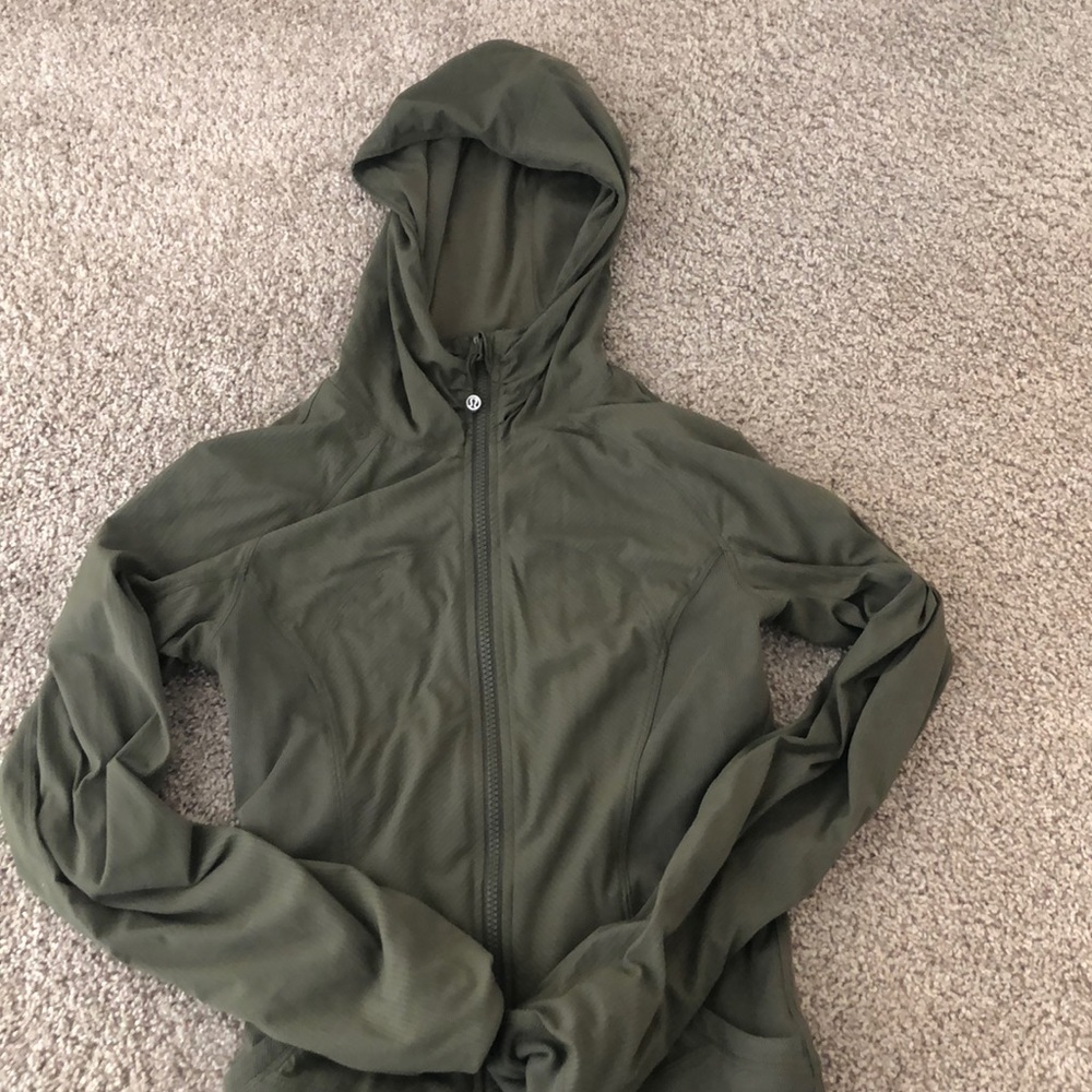 Lulu lemon army green zip up jacket
